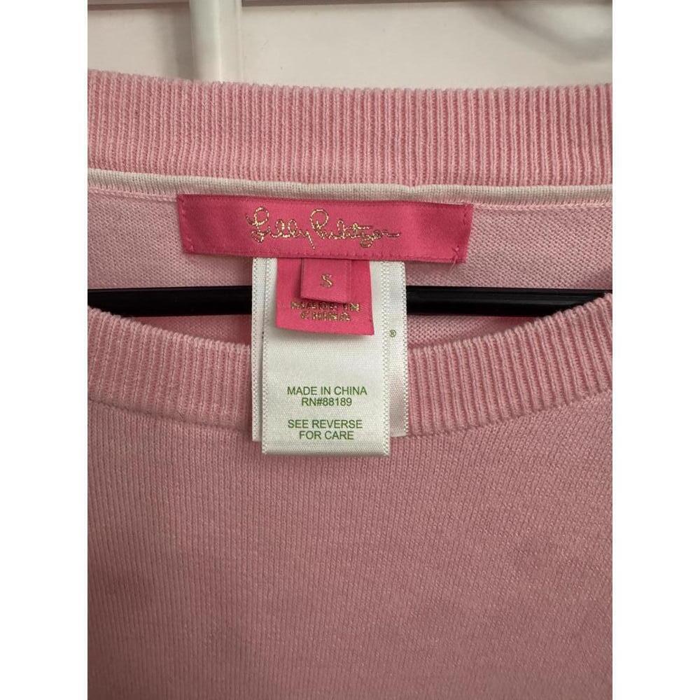 Lilly Pulitzer Damara Coolmax pink sweater with white side detailing size Small - Picture 3 of 6